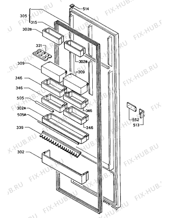 Взрыв-схема холодильника Zanussi ZI4304 - Схема узла Refrigerator door